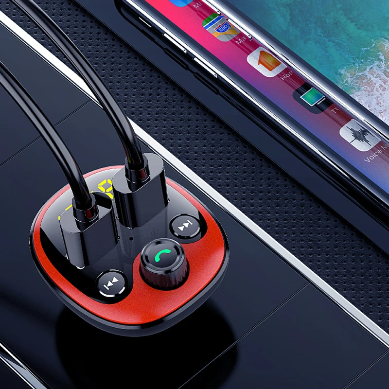 Автомобильный комплект с fm передатчиком bluetooth модулятор громкая связь 5 0 mp3 плеер