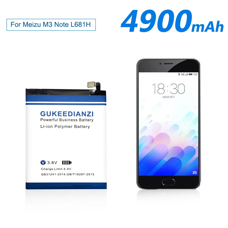 4900 мА/ч GUKEEDIANZI мобильный телефон Батарея для Meizu Meizy M3 Примечание L681 L681H BT61 (версия L)