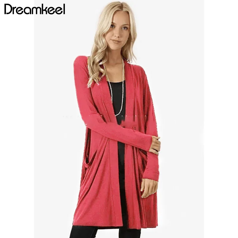 Кардиган женский вязаный с длинным рукавом осень размера плюс г. |