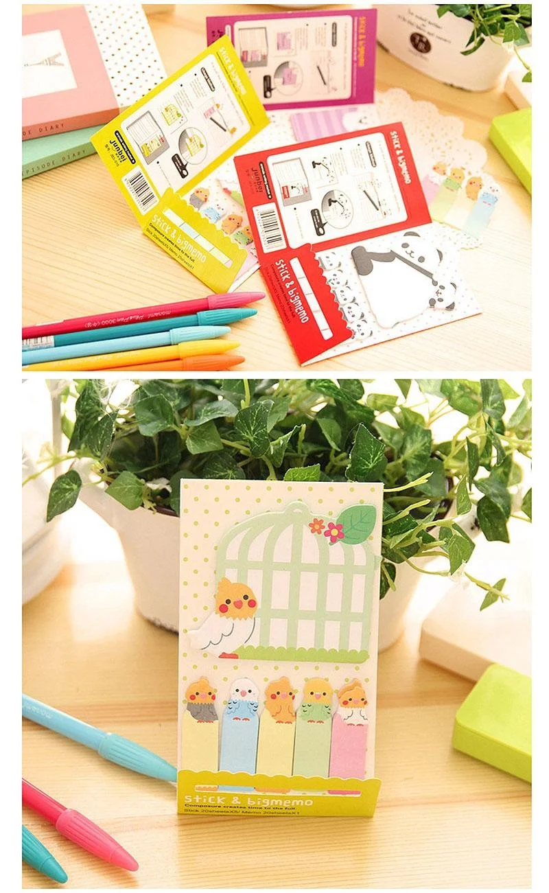 

Cute Cartoon Sticky Notes Memo Pad Planner Stickers Paper Bookmarks Stationery School Supplies DU55