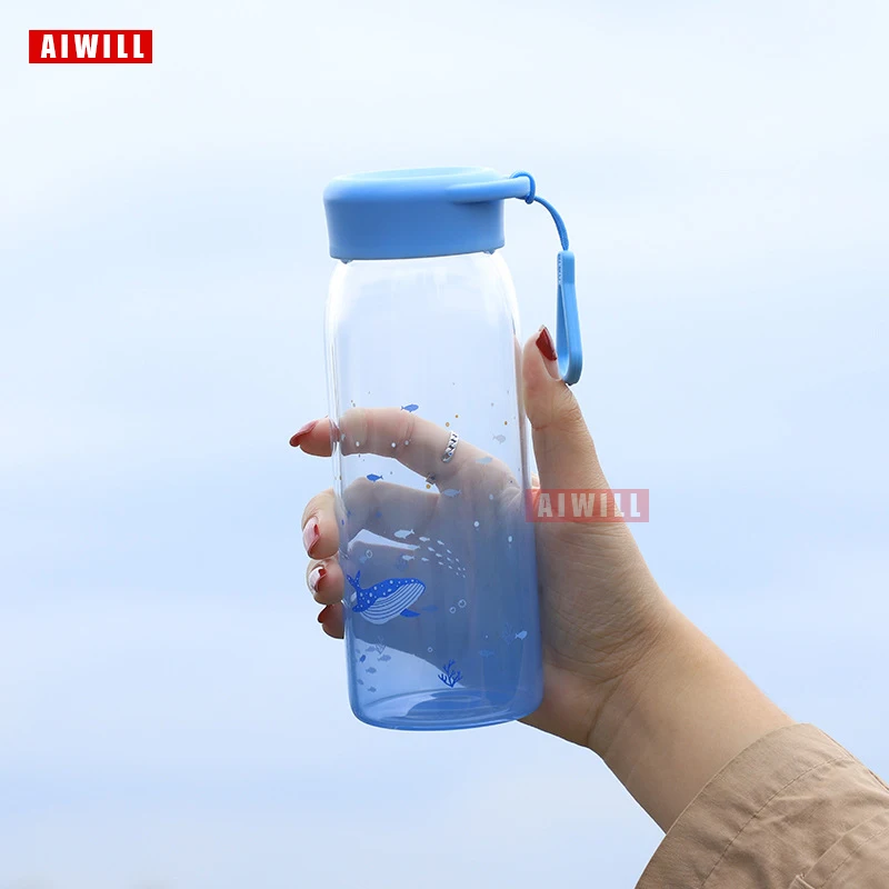 AIWILL матовая/прозрачная стеклянная бутылка для воды здоровый контейнер модная