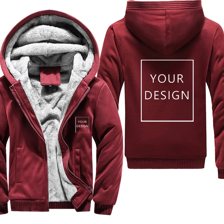 Your OWN Design windbreak coat men Brand Logo/Picture Custom DIY print warm hoodie thick causal winter Jacket hoody men clothes images - 6