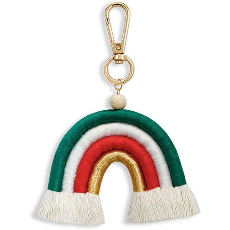 

Радужный брелок, плетеный веревочный брелок с кисточкой для женщин, подвеска для сумки для девочек (случайный цвет)