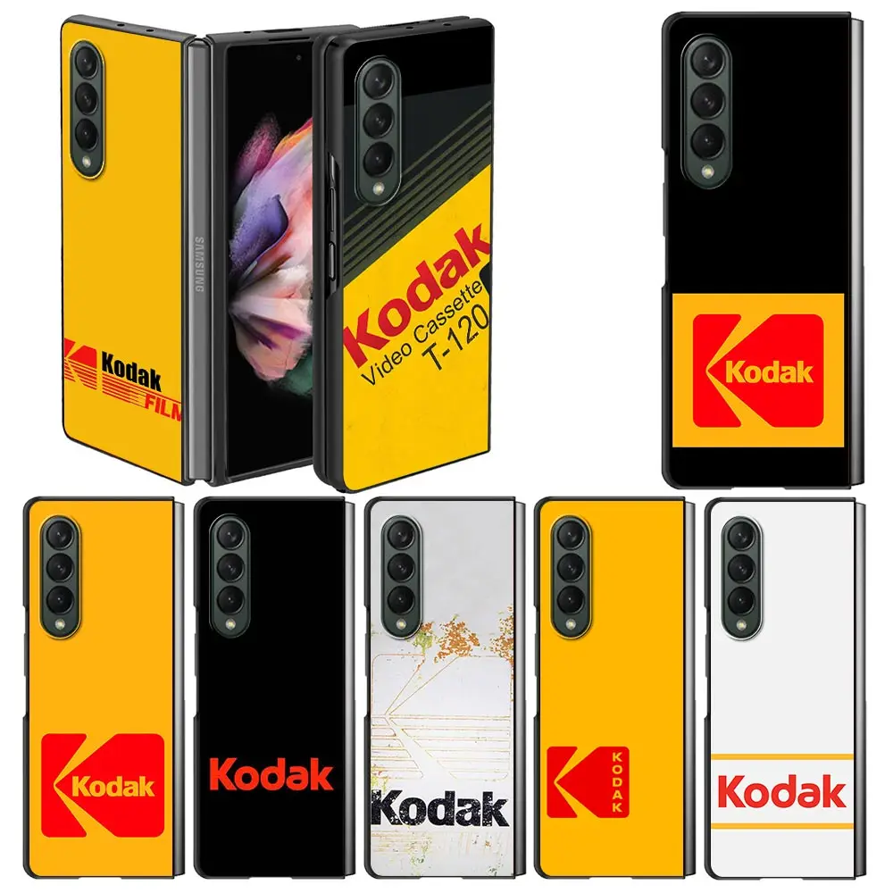 

Case For Samsung Galaxy Z Fold 3 Black Hard Phone Cover Z Fold3 5G Shockproof Bumper ZFold 3 Shell Fundas Fashion Kodak Brand
