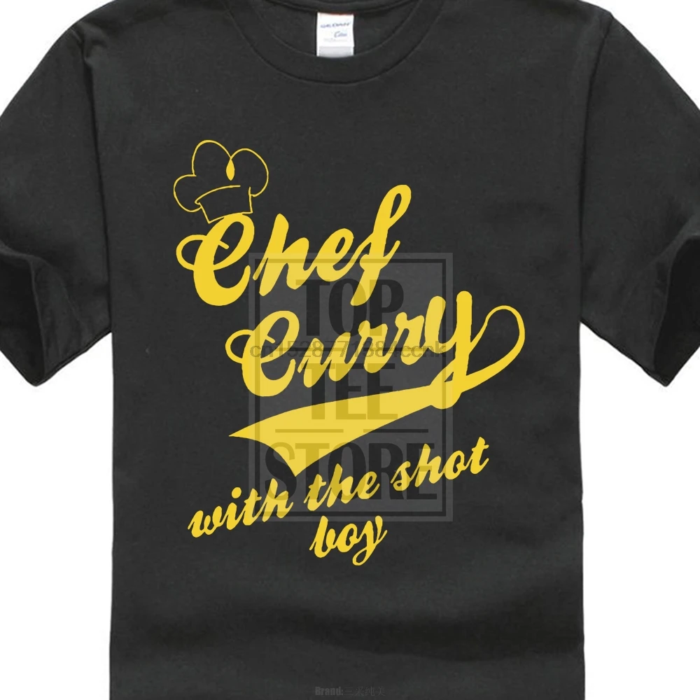 Короткие тонкие модные футболки с круглым вырезом и принтом шеф-повара карри
