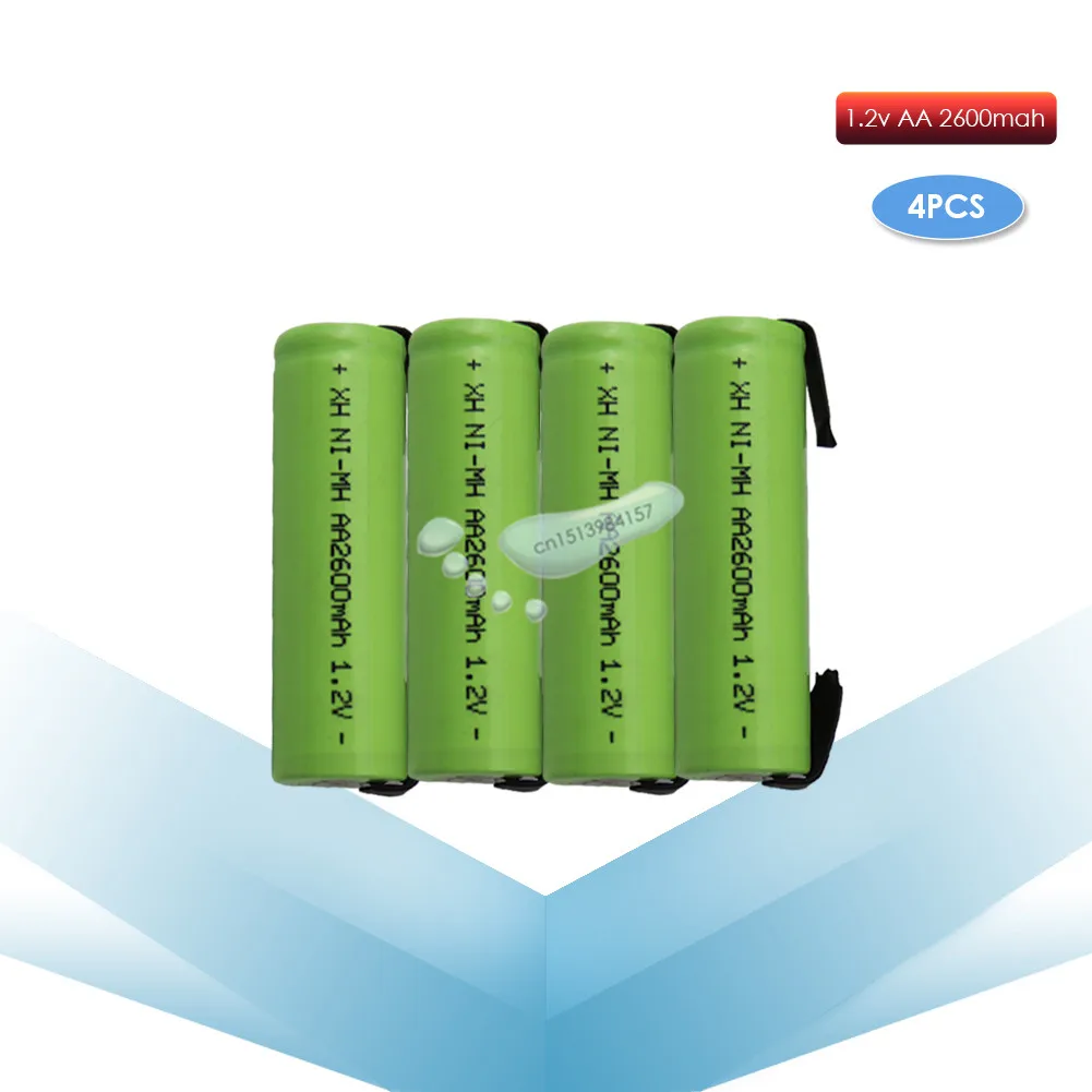 4 шт. аккумуляторные батарейки kpay 1 2 В AA 2600 мА/ч А Ni MH nimh зеленый корпус с застежками