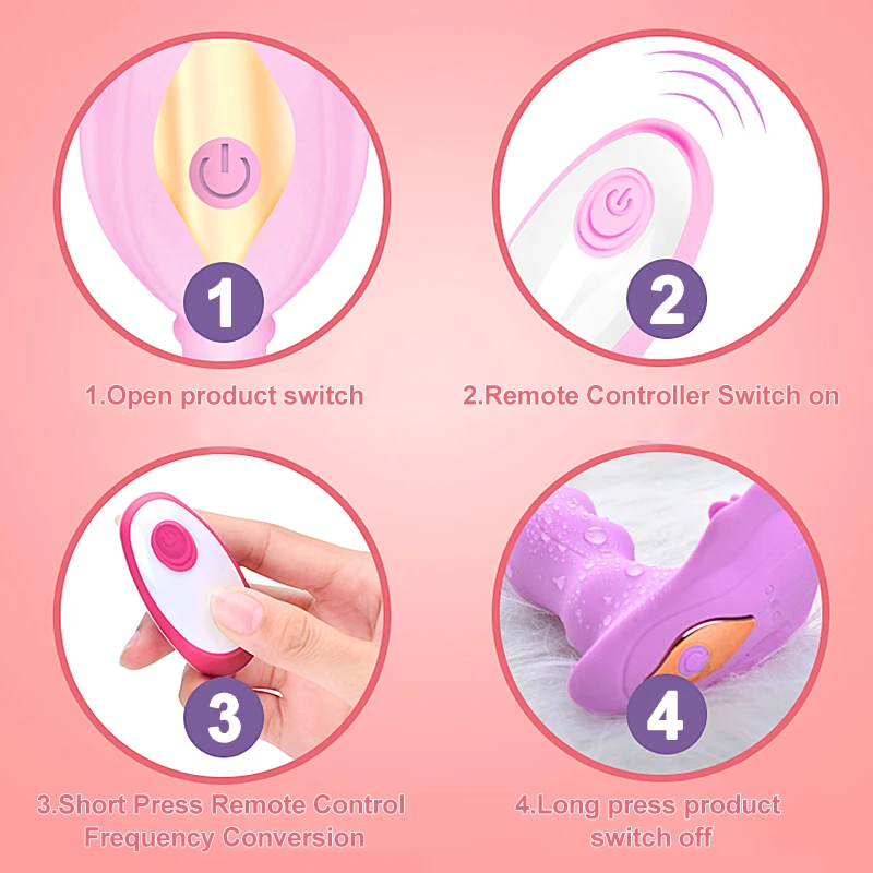 Фаллоимитатор вибратор-бабочка для женщин Стимулятор клитора двойная