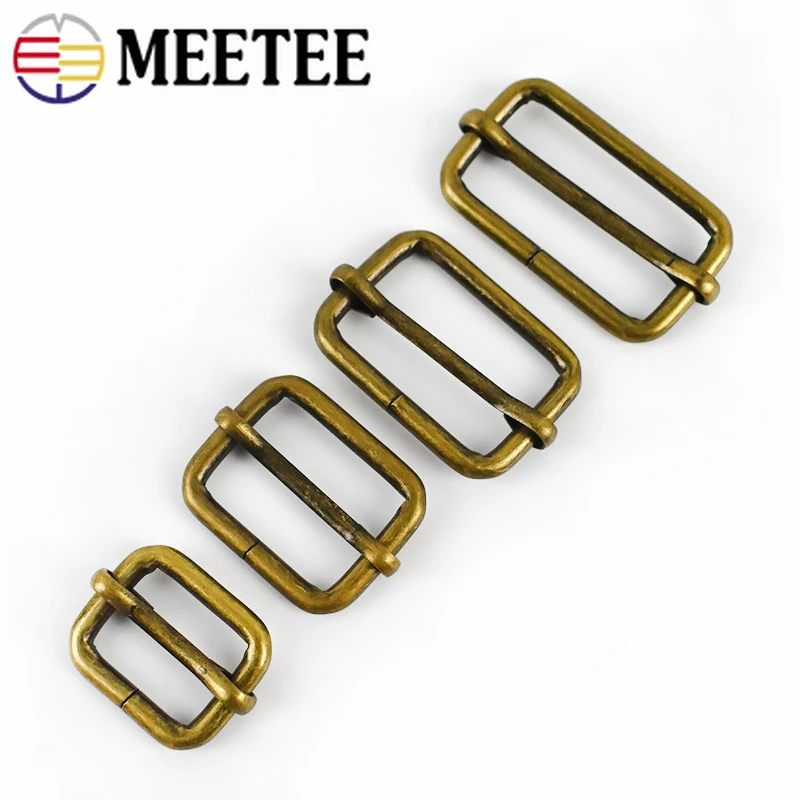 Meetee 5 шт. латунные ползунки тройные планки пряжка для ремня ID20/25/32/38 мм BF208 сумка