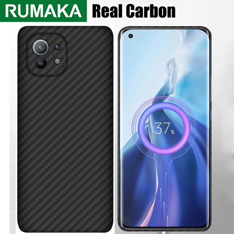 100% Pure Real Carbon fiber Phone Case For Xiaomi Mi 11 10 Ultra Pro Case For Redmi K40 Pro POCO F3 Carbon Fiber Ultra thin Case