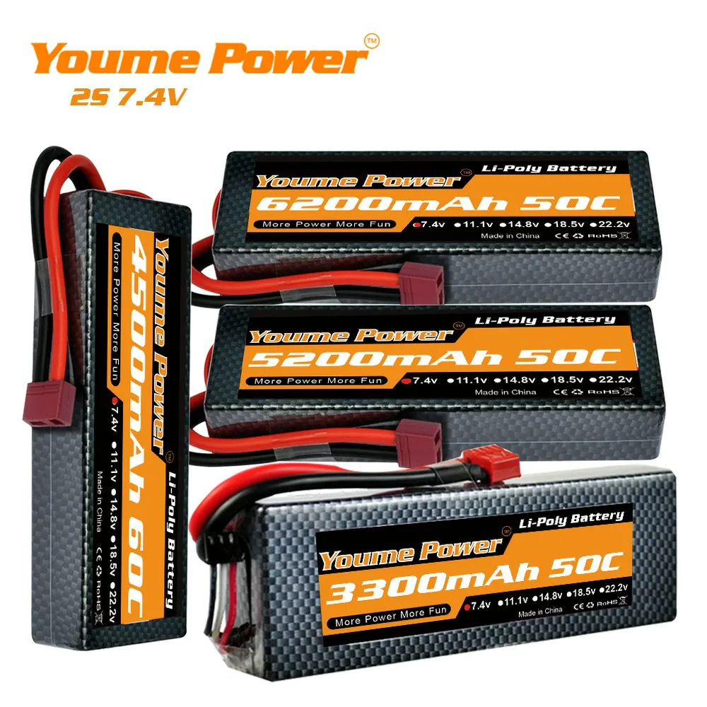 Аккумулятор Youme 2S Lipo 7 4 В 5200 мА · ч 6200 | Игрушки и хобби