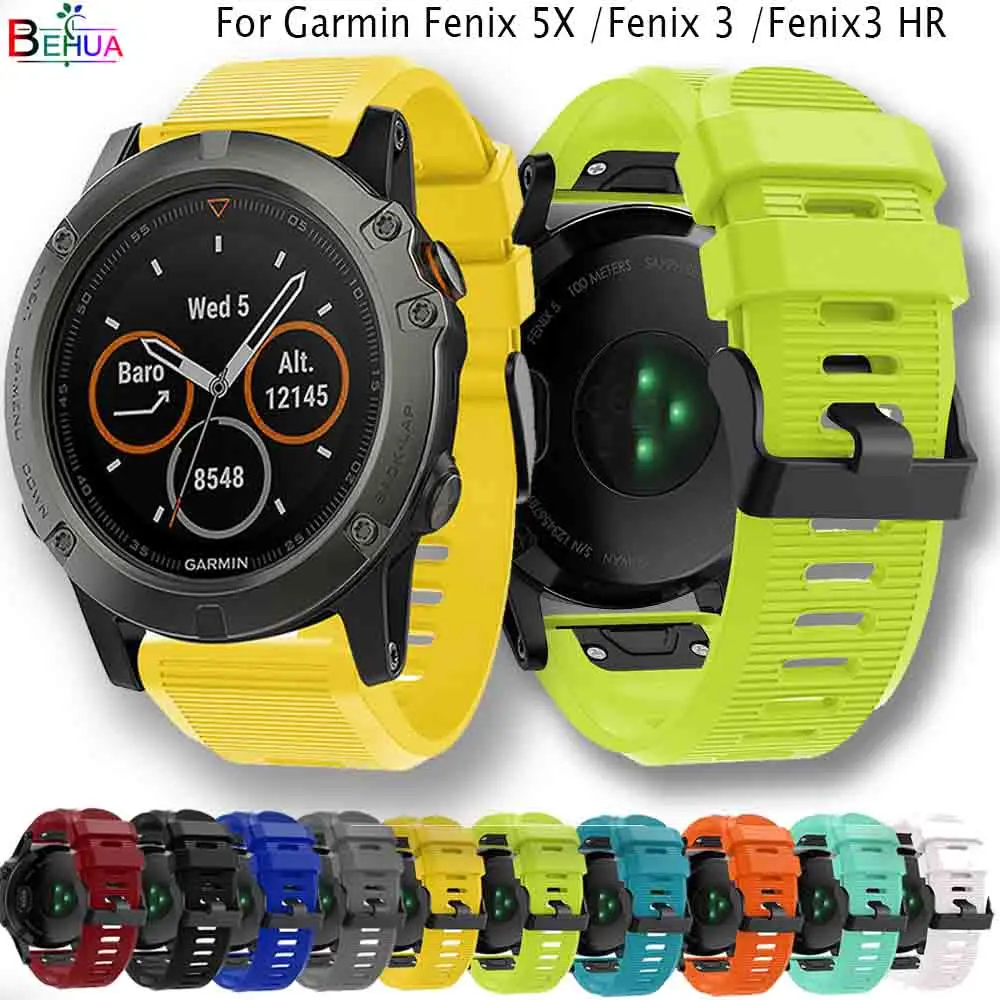 

BEHUA Sports Silicone Quick Release Watchband For Garmin Fenix 7X 6X 5X Fenix 3 Fenix 3 HR Bracelet Easyfit bracelet WristStrap