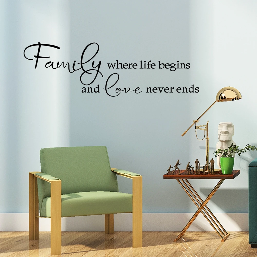 Дизайны семьи где начинается жизнь и любовь никогда не заканчивается настенные