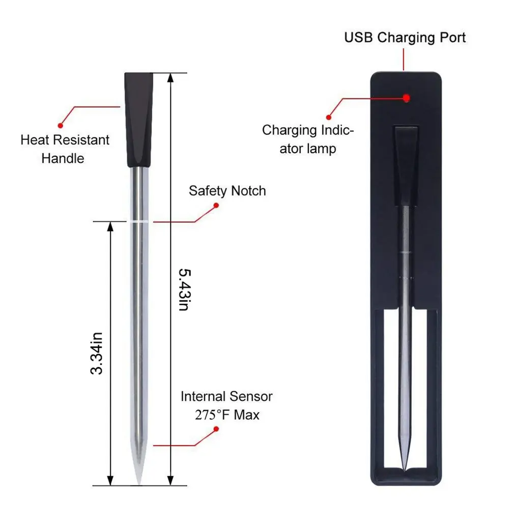 

Wireless Meat Steak Thermometer Kitchen Smart Digital Wireless Barbecue Thermometer Barbecue Accessories
