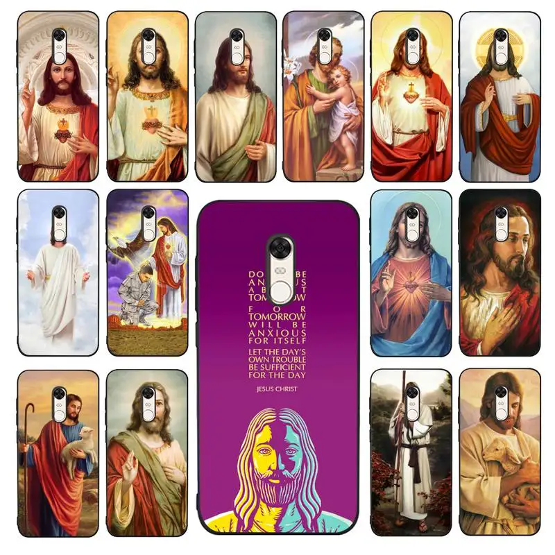 

YNDFCNB Jesus Christ God Phone Case for Redmi 5 6 7 8 9 A 5plus K20 4X 6 cover