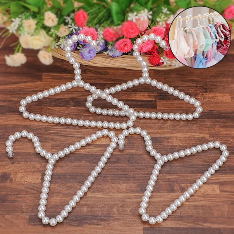 

Beautiful Pet Clothes Hangers Special Cute Cat Dog Pearl Hangers Non-slip Special Princess Style White Pearl Pet Hanger
