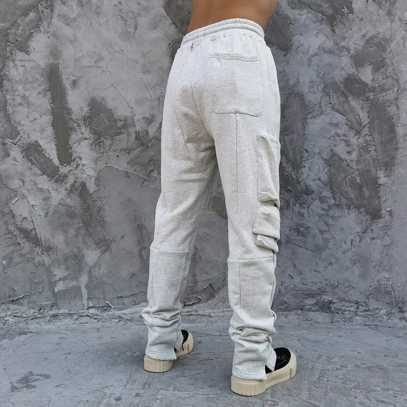 

IEFB High Street Multi Pocket Functional Overalls Men's Streetwear Hip Hop Causal Sports Pants Elastic Waist Sweapants 9Y6286