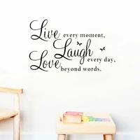 live every moment laugh every day love beyond word inspirational quotes wall art stickers bedroom home decoration diy pvc decals