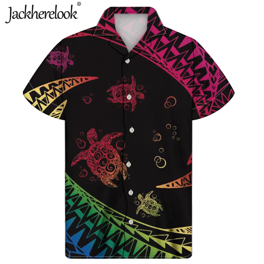 

Мужская пляжная рубашка Jackherelook Guayabera, летняя повседневная рубашка из кубинской гавайской Полинезии с коротким рукавом, мужские топы