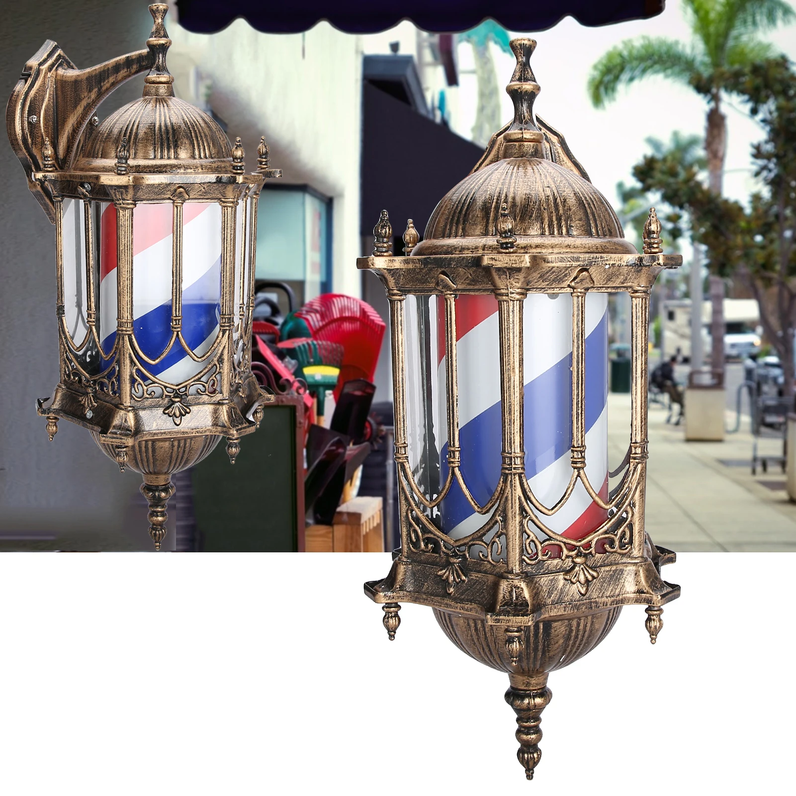 Водонепроницаемый барбершоп вращающийся светодиодный светильник настенный в