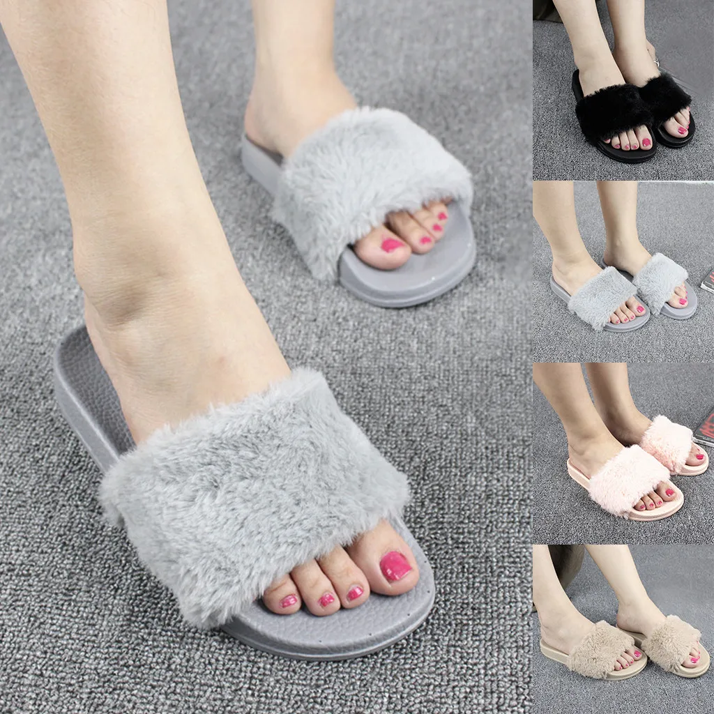 

SAGACE Women's Fashion Casual Shoes Women Indoor Warm Open Toe Warm Slippers female Slip On Soft Home Shoe Zapatillas Mujer 2019