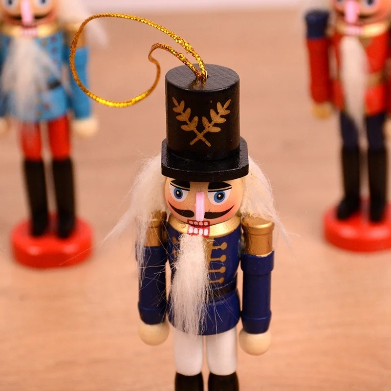 Handpainted 6-12cm Wooden Nutcracker King Soldier Figures Figurine Home Ornaments Kids Christmas Gift |
