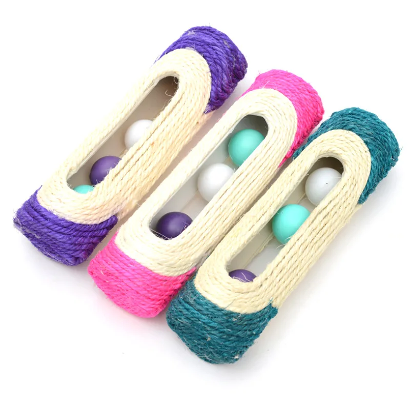 Кошка игрушка Когтеточка катящийся туннель сизаль мяч в ловушке с 3 шариками