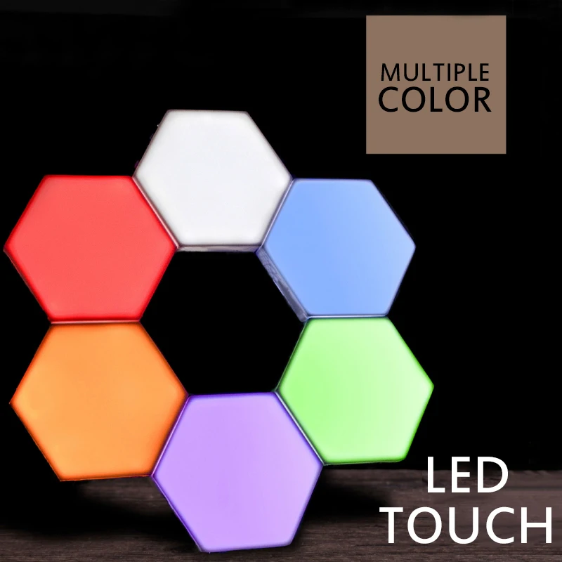 

3-10PCS LED Quantum Lamp Hexagonal Lamps Modular Touch Sensitive Lighting Night Light Creative Home Decor Color Night Lamp