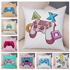 Мультяшный геймпад, наволочка для детской комнаты, дивана, домашнего автомобиля, мягкий плюшевый декор, игровой плеер, подушка, чехол, Подарочная подушка, Чехол 45x45 см