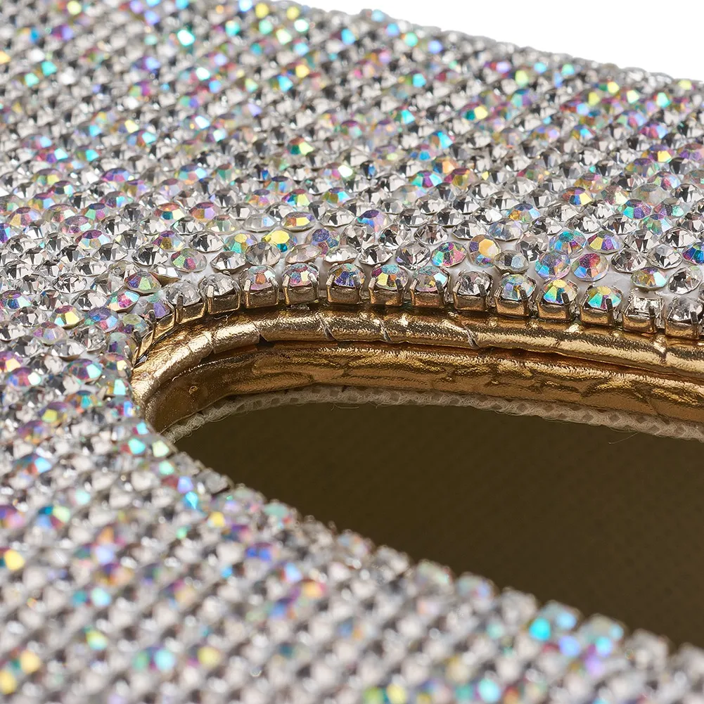 

Rectangle Case Rhinestoned PU Tissue Paper Boxes Cover Home Decoration Creative Napkin Box Holder