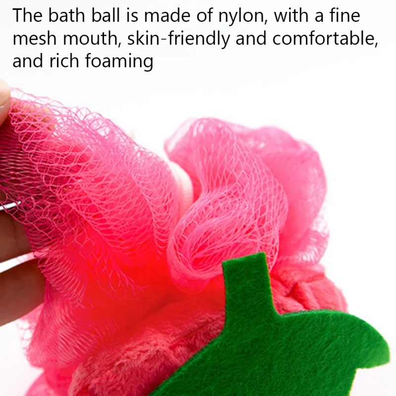 

Children Bath Ball Fruit Shape Infant Nursing Supplies Bath Flower Baby Girls Boys Bath Wipe Soft Large Foaming Ball