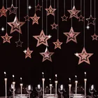 Рождественский настенный Декор для дома 4 м МЕРЦАЮЩАЯ звезда бумажная гирлянда с рождественской елкой украшения для свадьбы дня рождения вечеринки Baby Shower