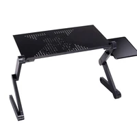 adjustable aluminum laptop desk table ergonomic tv bed lapdesk tray pc notebook table desk stand with cooling fan mouse pad