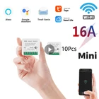 Мини-переключатель Tuya светодиодный с поддержкой Wi-Fi, 16 А