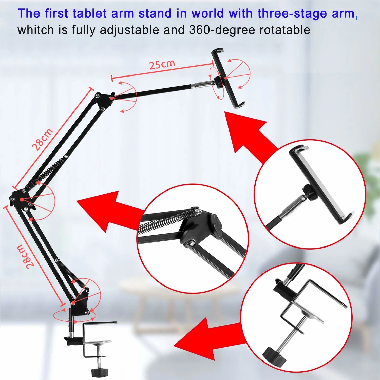 adjustable flexible arm mobile phone holder tablet stand bed mount support universal tablets phone stands for iphoneipad pro free global shipping