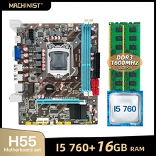 H55 motherboard LGA 1156 set kit gamer pc with Intel core I5 760 processor DDR3 16GB(2*8GB) 1600mhz desktop RAM memory HM55-P3