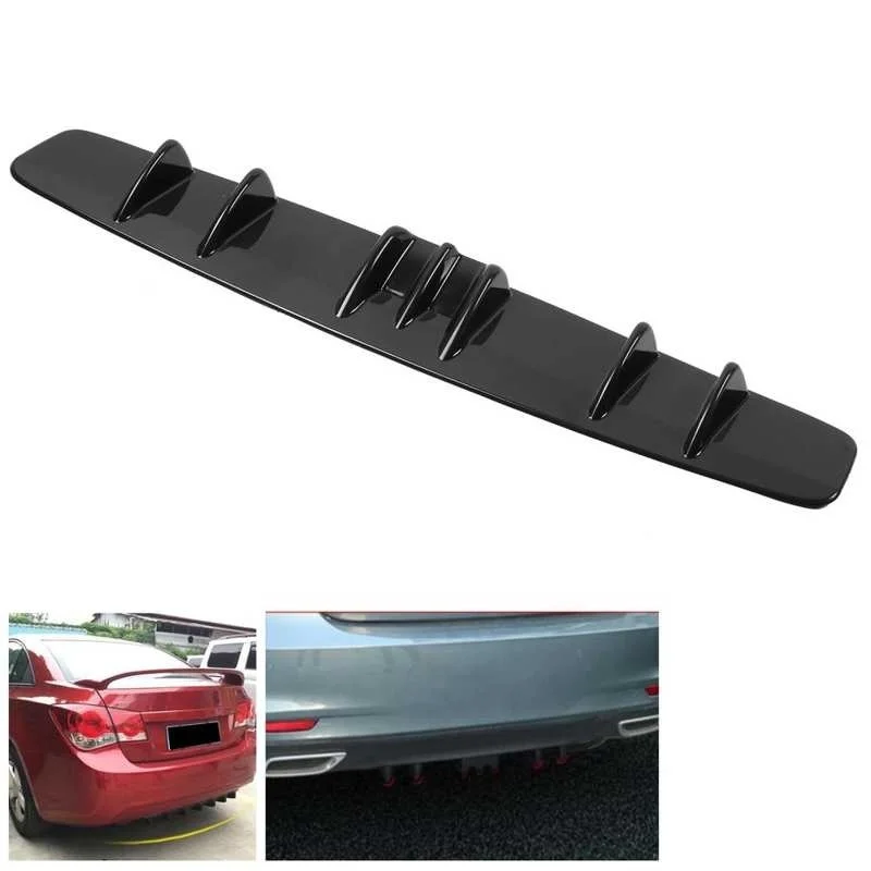 

Universal Rear Spoiler Shark Fin Tail Bumper Diffuser Lip Glossy Black Exterior Body Kit Auto accessories