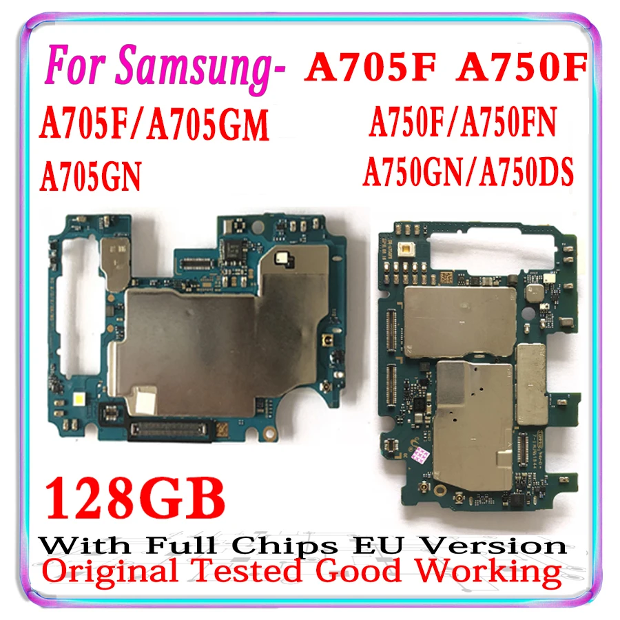 Оригинальная материнская плата для Samsung Galaxy A70 A705F A705GM/U 128 ГБ SM-A750F SM-A705F | Мобильные