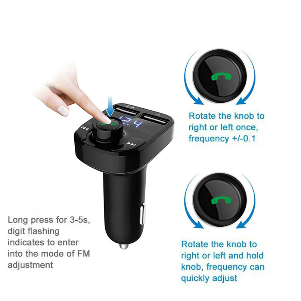 Fm-передатчик Aux модулятор Bluetooth громкой связи автомобильный комплект автомобильный аудио mp3-плеер с 3.1A Быстрая зарядка двойной зарядное устройство usb