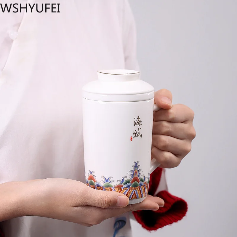 

New style ceramic tea cup mug with filter Travel convenience Tea set tea set Office household drinking utensils WSHYUFEI