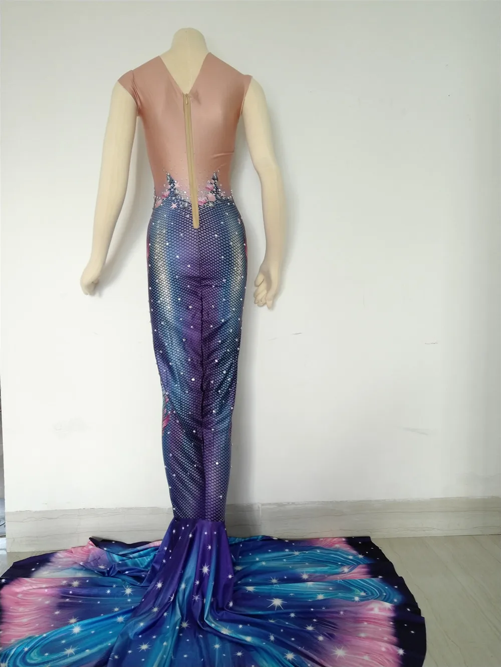 Sexy Pearls Rhinestones Mermaid Long Dress Party Banquet Women Trumpet Trailing Singer Cosplay Stage Costumes | Женская одежда