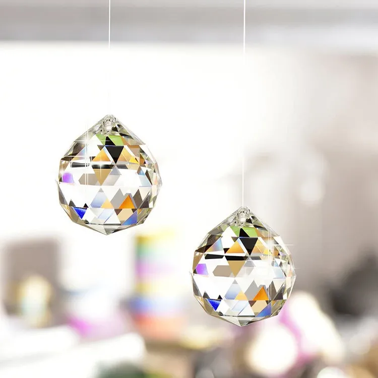 

40MM Crystal Ball Clear Crystal Prisms Suncatcher Chandelier Crystals Pendants Accessories DIY Bead Curtain Hanging Ornament