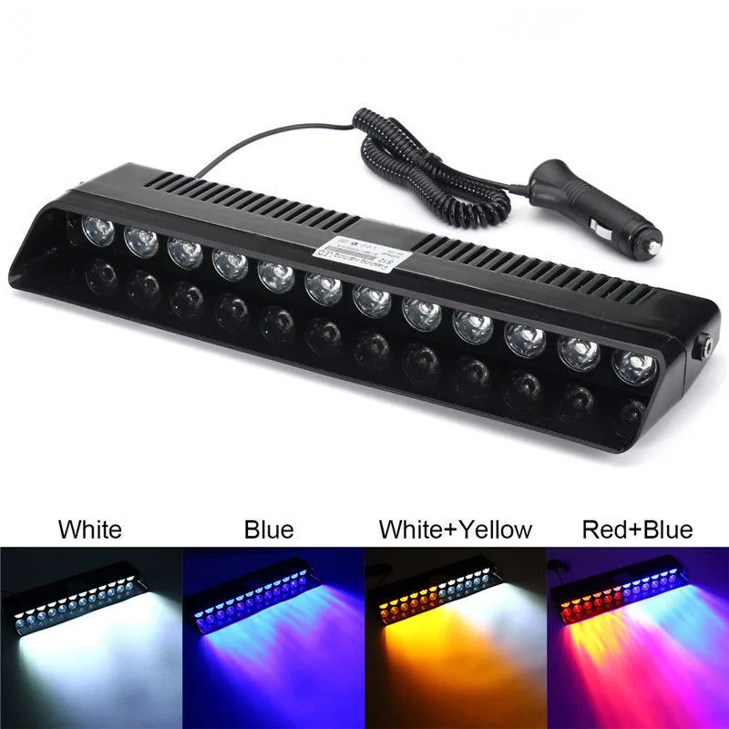 

Superbright Car Strobe Flashing Lights Lamp 12LED Red/Blue/Amber/Yellow/White Police Led Flasher Emergency Warning Light for Car