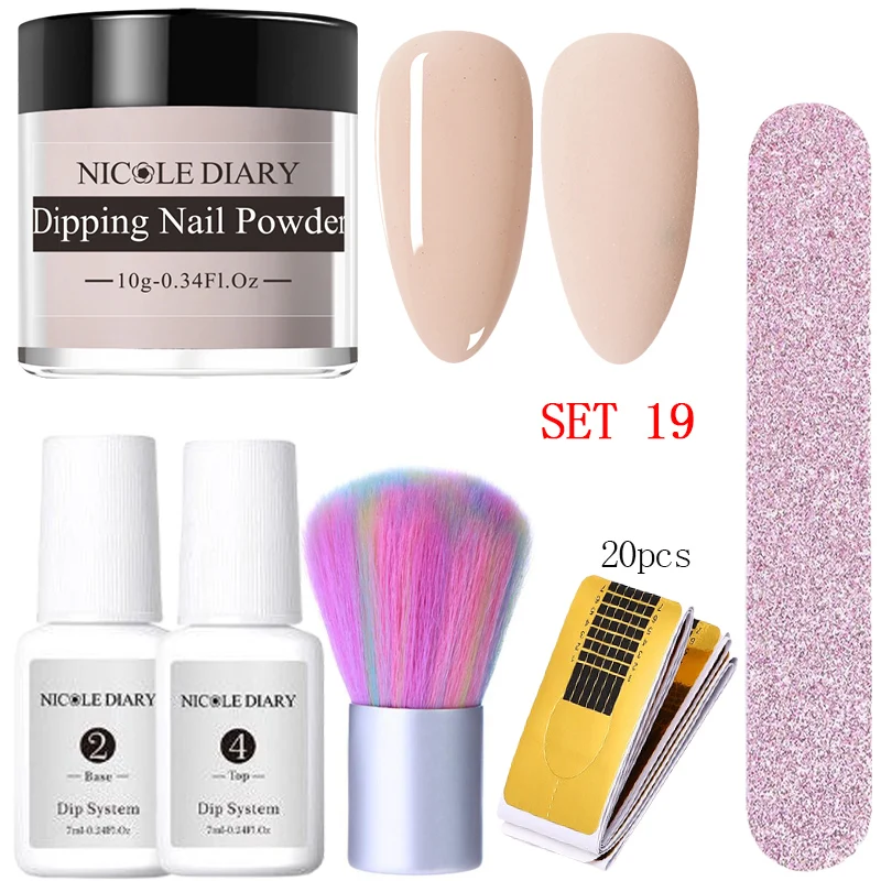 NICOLE DIARY набор порошков для ногтей матовый с блестками пудра пыль украшение