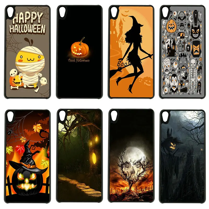 Cell Phone Case Hard Cover Happy Halloween Fabric Pumpkins for Sony Xperia z1 z2 z3 z4 z5 m4 m5 X XA XA1 XZ E4 E5 Compact Shell | Мобильные