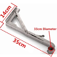 2pcs14 inch length stainless steel triangle folding adjustable wall mounted durable bearing shelf bracket for clothes hanging
