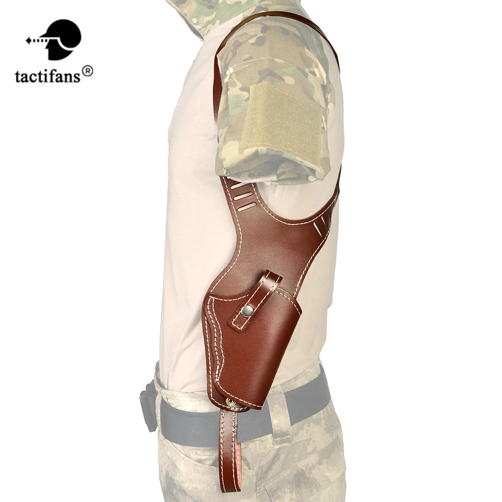 Military Genuine Leather Cowhide Shoulder Underarm Armpit Hidden Concealed Pistol RH Pistol Tactical Vertical Hunting Holster