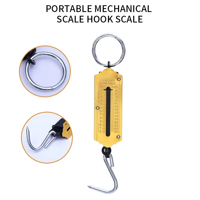 

25kg Old style Hanging Scale Multi-Purpose Mechanical Kitchen and Fish Fishing Scale Hook Fishing Scale LCD Digital Weighing