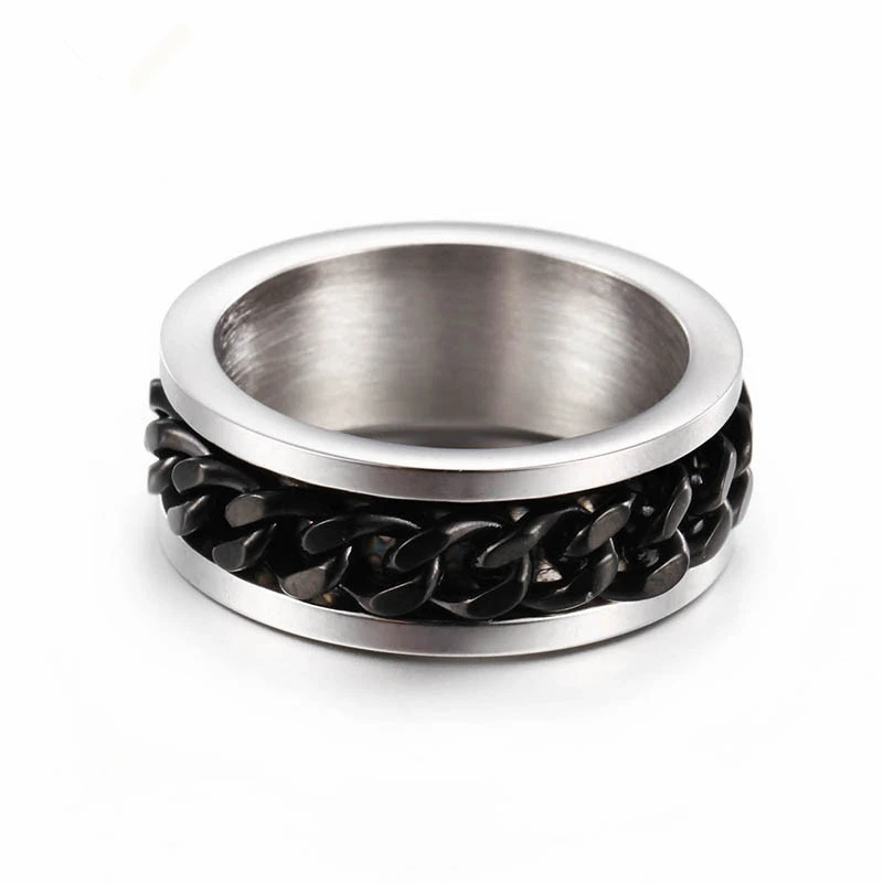 Унисекс черное крутое круглое кольцо модное Золотое ювелирное изделие