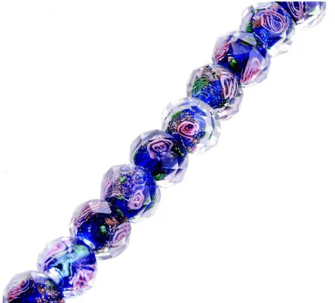 Royalblue 12 мм x 8 мм роза цветок лэмпворк стеклянные бусины для изготовления ювелирных изделий Кристалл муранского Рондель Сделай Сам бисер подвеска Аксессуары для рукоделия - Цвет: Royalblue
