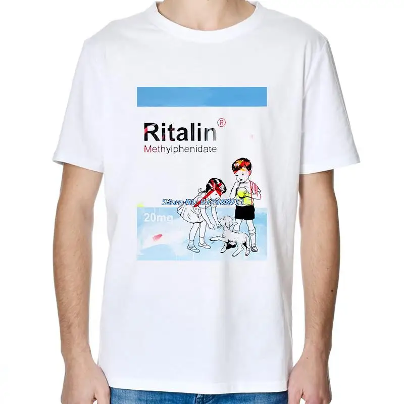 

Pop Art Ritalin Drug Psychedelic Trippy Lucid Dream graphic t shirts Unisex Black White oversize t-shirts Harajuku men clothing